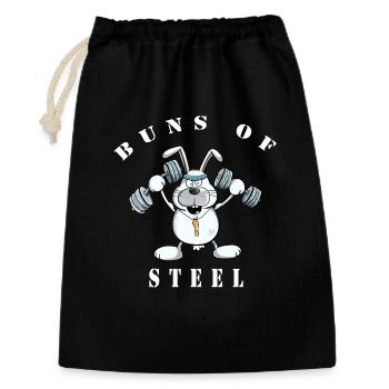 Cooler Buns Of Steel Hase Macht Krafttraining - Geschenkbeutel aus Baumwolle (30 x 45 cm) - Schwarz - Vorne