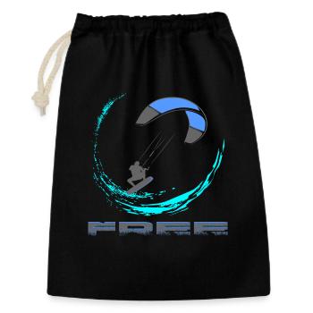 Kitesurf - Geschenkbeutel aus Baumwolle (30 x 45 cm) - Schwarz - Vorne