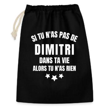 Dimitri, prénom Dimitri, anniversaire Dimitri - Sac cadeau 30 x 45 cm - noir - Devant