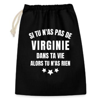 Virginie, anniversaire Virginie, prénom Virginie - Sac cadeau 30 x 45 cm - noir - Devant