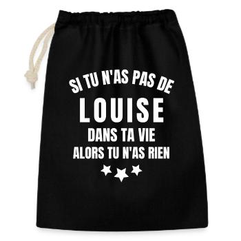 Louise, prénom Louise, anniversaire Louise - Sac cadeau 30 x 45 cm - noir - Devant