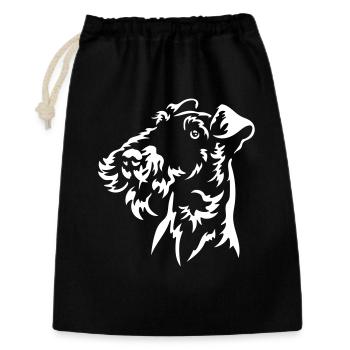 Fox Terrier Head "Black Edition" - Gift Bag 30 x 45 cm - black - Front