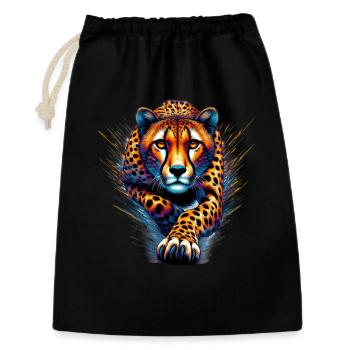 Guépard - Sac cadeau 30 x 45 cm - noir - Devant