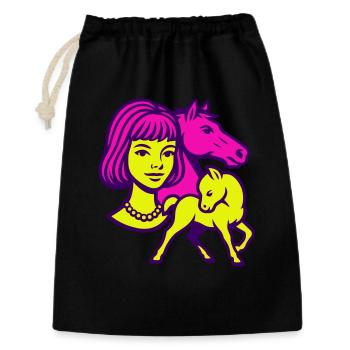 Horse Girl Pop Art - Gift Bag 30 x 45 cm - black - Front
