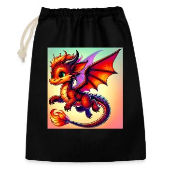 dragon - Gift Bag 30 x 45 cm - black - Front