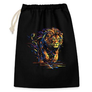 Lion Running Lion Head Colorful Predator Animal Wild - Gift Bag 30 x 45 cm - black - Front