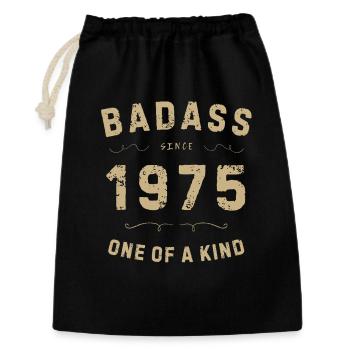 Badass 1975: Einzigartiger Retro-Stil - Geschenkbeutel aus Baumwolle (30 x 45 cm) - Schwarz - Vorne