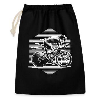Simple Roadbike Idee für Rennrad - Geschenkbeutel aus Baumwolle (30 x 45 cm) - Schwarz - Vorne