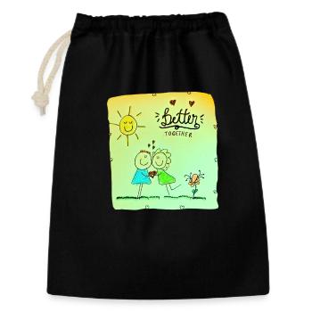 Better together Drawing - Gift Bag 30 x 45 cm - black - Front