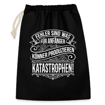 Fehler sind was für Anfänger - Geschenkbeutel aus Baumwolle (30 x 45 cm) - Schwarz - Vorne
