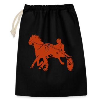 Trotteurs Trot Courses de chevaux - Sac cadeau 30 x 45 cm - noir - Devant