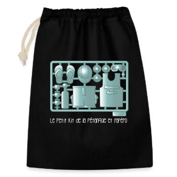 Kit pétanque et apéro - Sac cadeau 30 x 45 cm - noir - Devant