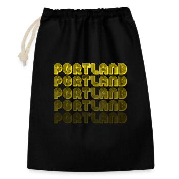 Portland Retro Gradient Typo - Geschenkbeutel aus Baumwolle (30 x 45 cm) - Schwarz - Vorne