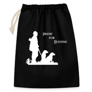 Friday for Hunting - Hunting motif with hunter & dog - Gift Bag 30 x 45 cm - black - Front