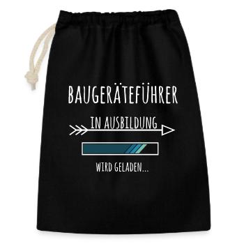 Baugeräteführer Ausbildung Beruf Geschenk - Geschenkbeutel aus Baumwolle (30 x 45 cm) - Schwarz - Vorne
