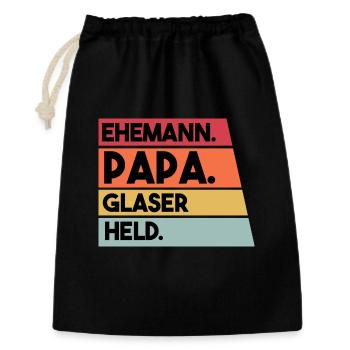 Ehemann Papa Glaser Held - Geschenkbeutel aus Baumwolle (30 x 45 cm) - Schwarz - Vorne