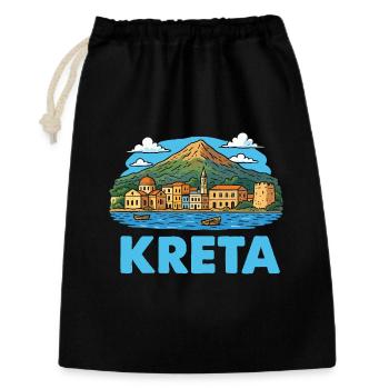 Kreta Insel - Geschenkbeutel aus Baumwolle (30 x 45 cm) - Schwarz - Vorne