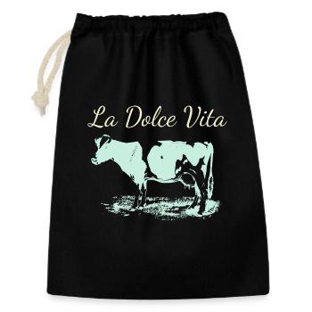 Vache laitière de La Dolce Vita en négatif - Sac cadeau 30 x 45 cm - noir - Devant