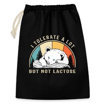 Milch Allergie Laktose Intoleranz Blähungen - Geschenkbeutel aus Baumwolle (30 x 45 cm) - Schwarz - Vorne
