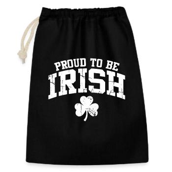 Fier d’être Irlandais - Sac cadeau 30 x 45 cm - noir - Devant