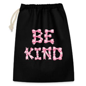 Be Kind T-Shirt Nœud Rose Coquette Aesthetic - Sac cadeau 30 x 45 cm - noir - Devant