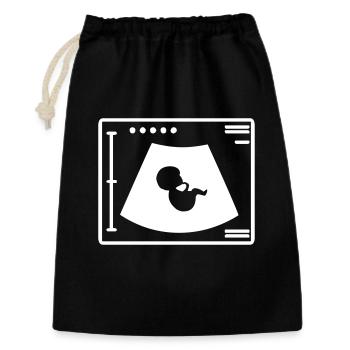 Un bébé dans l’utérus - Sac cadeau 30 x 45 cm - noir - Devant