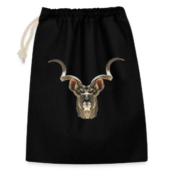 Kudu Antilope, afrikanische tierdesigns - Geschenkbeutel aus Baumwolle (30 x 45 cm) - Schwarz - Vorne