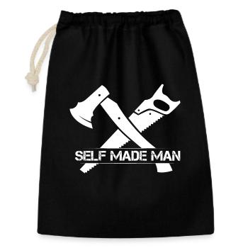 Selfmade Man Icône Icône de l’outil de scie à la hache Logo - Sac cadeau 30 x 45 cm - noir - Devant