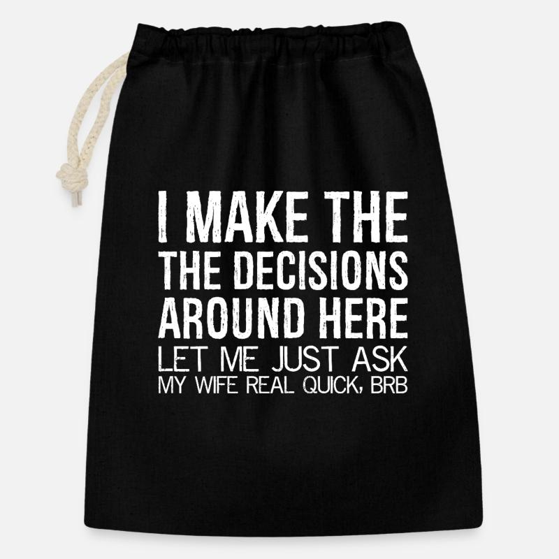 I make the decisions around here let me just ask - Gift Bag 30 x 45 cm - black