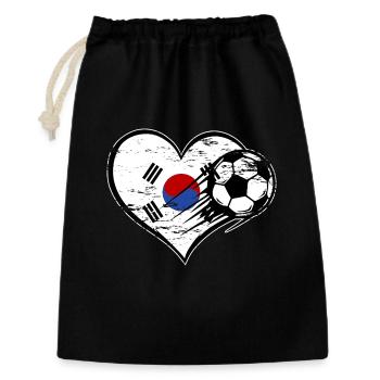 Flag football sud-coréen avec le cœur utilisé - Sac cadeau 30 x 45 cm - noir - Devant