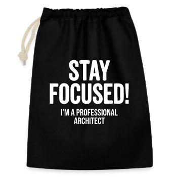 Architecte : Reste concentré en disant - Sac cadeau 30 x 45 cm - noir - Devant