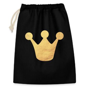 Couronne Reine d’or roi princesse conte de fées symbole - Sac cadeau 30 x 45 cm - noir - Devant
