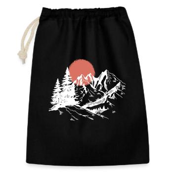 Sunset Peak Silhouette - Geschenkbeutel aus Baumwolle (30 x 45 cm) - Schwarz - Vorne