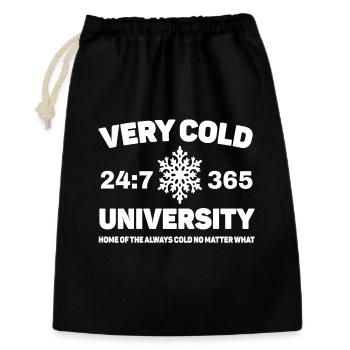 très froid université drôle collège humour mème - Sac cadeau 30 x 45 cm - noir - Devant