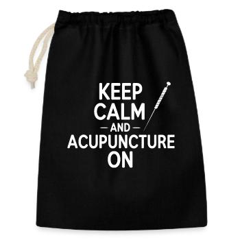 Restez calme et faites de l’acupuncture auprès d’un expert professionnel - Sac cadeau 30 x 45 cm - noir - Devant