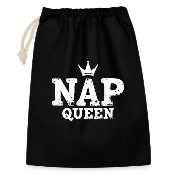 Nap Queen Saying for Late Risers - Gift Bag 30 x 45 cm - black - Front