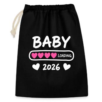 Baby Loading 2026 Parents enceintes - Sac cadeau 30 x 45 cm - noir - Devant