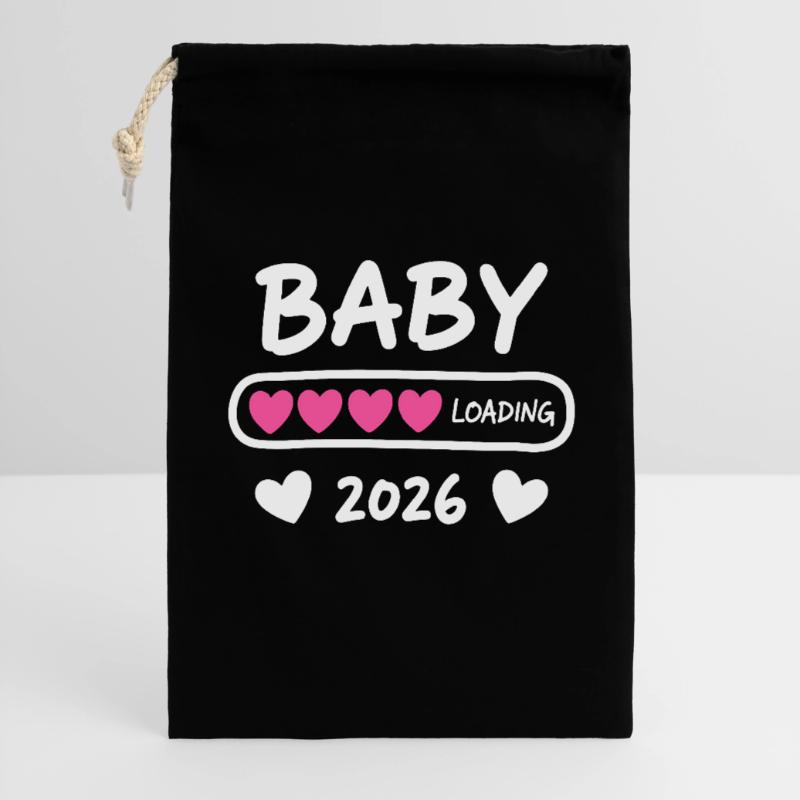 Baby Loading 2026 Schwangerschaft Eltern Geschenkbeutel aus Baumwolle (30 x 45 cm)