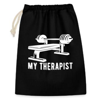 My Therapist Bench Press Gym Body Building Funny - Gift Bag 30 x 45 cm - black - Front