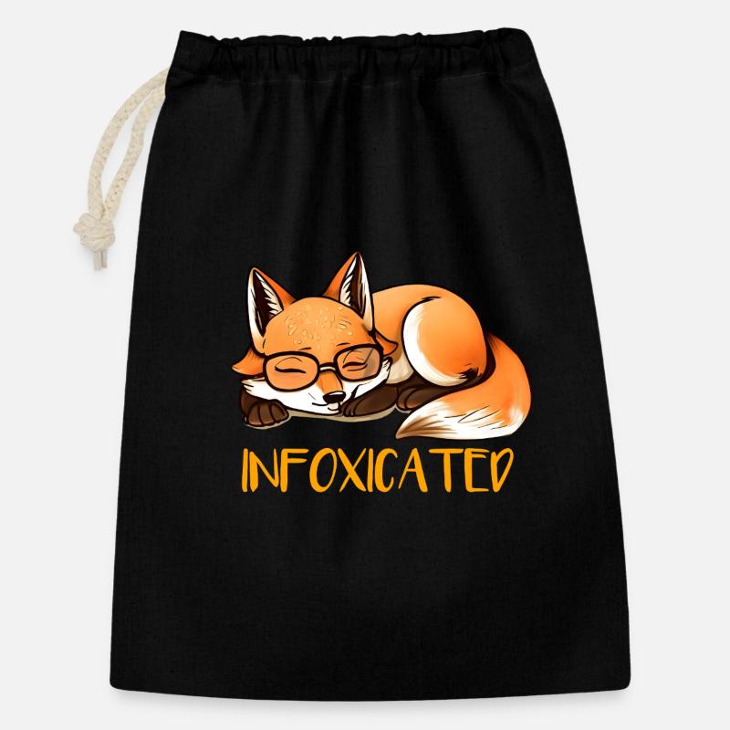 sleeping fox - Gift Bag 30 x 45 cm - black
