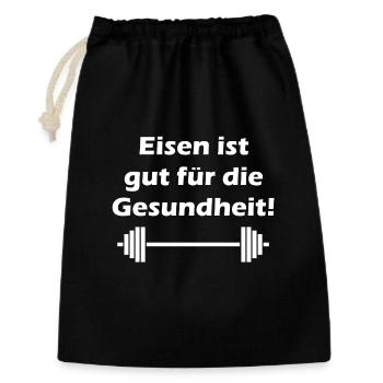 Iron is good for your health - body building - Gift Bag 30 x 45 cm - black - Front