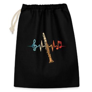 Clarinet, heartbeat, clarinetist, musician - Gift Bag 30 x 45 cm - black - Front