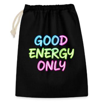 Lettres néon : bonne énergie uniquement - Sac cadeau 30 x 45 cm - noir - Devant