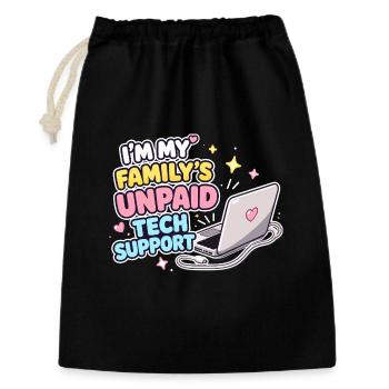 Family Tech Support Unpaid - Gift Bag 30 x 45 cm - black - Front