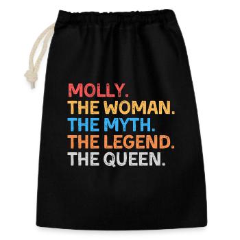 Molly Die Frau Der Mythos Die Legende Die Königin - Geschenkbeutel aus Baumwolle (30 x 45 cm) - Schwarz - Vorne