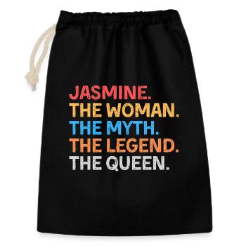 Jasmine la Femme, le mythe, la légende, la reine. - Sac cadeau 30 x 45 cm - noir - Devant