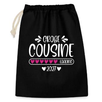 Big Cousin 2027 barre de chargement à cœur - Sac cadeau 30 x 45 cm - noir - Devant