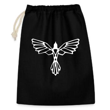 L'envol de l'oiseau blanc - Sac cadeau 30 x 45 cm - noir - Devant