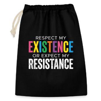 Pride Month LGBT – Respektiere meine Existenz - Geschenkbeutel aus Baumwolle (30 x 45 cm) - Schwarz - Vorne