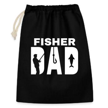 pêche, pêcheur, fan de pêche - Sac cadeau 30 x 45 cm - noir - Devant